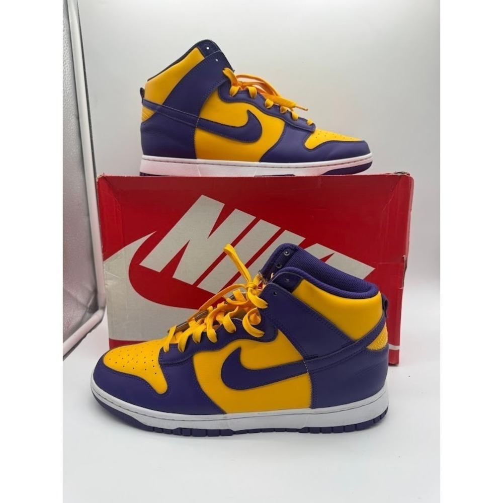 Nike Dunk High Retro Lakers Court Purple University Gold DD1399-500 Mens 13